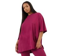 Yours Curve Berry Oversized T-Shirt - Women's - Plus Size Curve Red