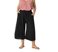 Yours Curve Berry Red Scallop Crinkle Cropped Trousers - Women's - Plus Size Curve