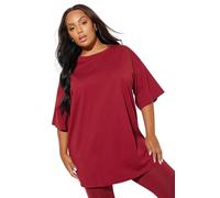 Yours Curve Berry Relaxed Longline T-Shirt - Women's - Plus Size Curve Red