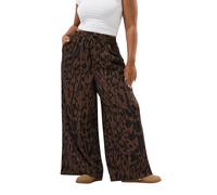 Yours Curve & Black Abstract Wide Leg Trousers - Women's - Plus Size Curve
