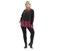 Yours Curve Black & Burgundy Check 2-in-1 Peplum Top - Women's - Plus Size Curve