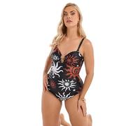 Yours Curve Black Celestial Print Bandeau Swimsuit - Women's - Plus Size Curve