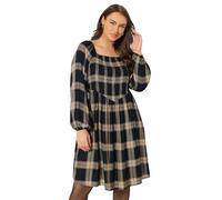 Yours Curve Black & Check Shirred Mini Dress - Women's - Plus Size Curve