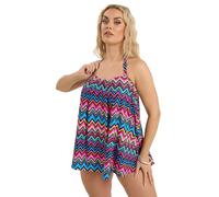Yours Curve Black Chevron Print Tankini Top - Women's - Plus Size Curve
