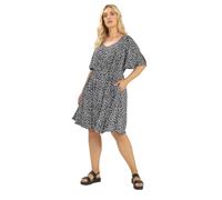 Yours Curve Black Daisy Smock Mini Dress - Women's - Plus Size Curve
