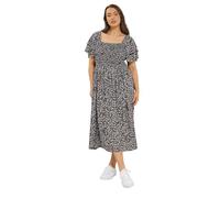 Yours Curve Blue Floral Shirred Maxi Dress - Women's - Plus Size Curve