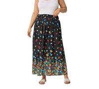 Yours Curve Black Floral Ditsy Maxi Skirt - Women's - Plus Size Curve
