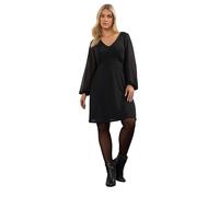 Yours Curve Black Floral Mesh Sleeve Mini Dress - Women's - Plus Size Curve