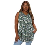 Yours Curve Black Floral Pleat Front Vest Top - Women's - Plus Size Curve