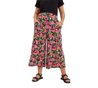 Floral Print Midaxi Culottes Yours Black 22-24