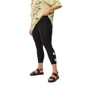 Yours Curve Black Flower Detail Cropped Leggings - Women's - Plus Size Curve