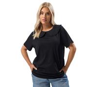 Yours Curve Black Frill Collar Top - Women's - Plus Size Curve