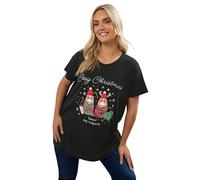 Glitter Graphic Novelty T-Shirt Yours Black 22-24