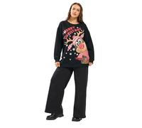 Yours Curve Black Glitter 'Merry Christmas' Reindeer Novelty Sweatshirt - Women's - Plus Size Curve