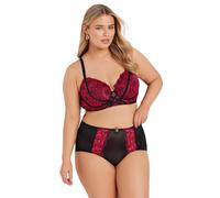 Yours Women's Lace Strap Detail Plunge Bra in Red | Size: 46D Yours Red 46D