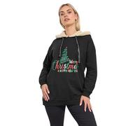 Yours Women's Novelty Christmas Tree Hoodie in Black | Size: 22-24 Yours Black 22-24