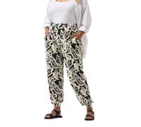 Yours Curve Black Paisley Cuffed Balloon Trousers - Women's - Plus Size Curve