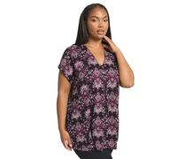 Yours Curve Black Paisley Print Pleated Top - Women's - Plus Size Curve