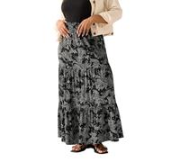 Yours Curve Black Paisley Tiered Maxi Skirt - Women's - Plus Size Curve