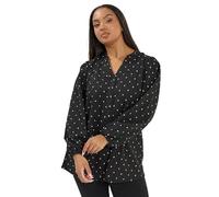 Yours Curve Black Polka Dot Notch Neck Blouse - Women's - Plus Size Curve