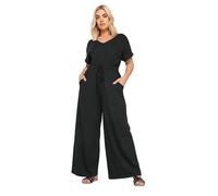 Yours Curve Black Wide Leg Jumpsuit - Women's - Plus Size Curve