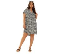Yours Curve Black Zebra Pleat Front Tunic Dress - Women's - Plus Size Curve