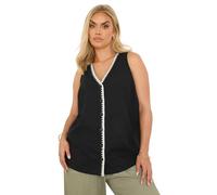 Yours Curve Blanket Stitch Linen Vest Top - Women's - Plus Size Curve