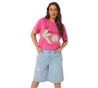 Yours Curve Bleach Blue Denim Ripped Jorts - Women's - Plus Size Curve