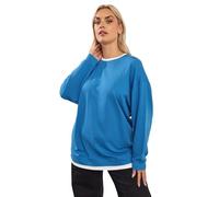Yours Curve Blue 2-In-1 Sweatshirt - Women's - Plus Size Curve