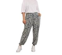 Yours Curve Blue Abstract Cuffed Balloon Trousers - Women's - Plus Size Curve