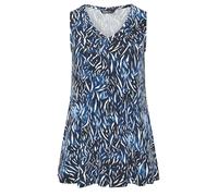 Yours Curve Blue Abstract Pleat Vest Top - Women's - Plus Size Curve