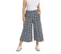 Yours Curve Blue Abstract Trousers - Women's - Plus Size Curve