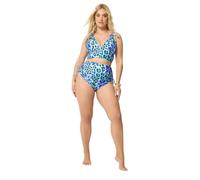 Yours Curve Blue Animal High Waist Tummy Control Bikini Briefs - Women's - Plus Size Curve