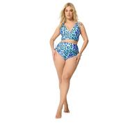 Yours Curve Blue Animal Tie Bikini Top - Women's - Plus Size Curve
