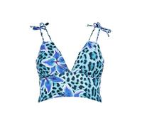 Yours Curve Blue Animal Tie Bikini Top - Women's - Plus Size Curve