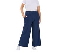 Yours Women's Belted Textured Wide Leg Trousers in Mid Navy | Size: 22-24 Yours Mid Navy 22-24