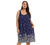Yours Curve Blue Butterfly Pocket Detail Mini Dress - Women's - Plus Size Curve