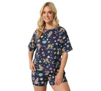Yours Curve Blue Celestial Short Sleeve Pyjama Set - Women's - Plus Size Curve
