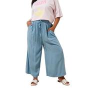 Yours Curve Blue Chambray Tie Front Culottes - Women's - Plus Size Curve