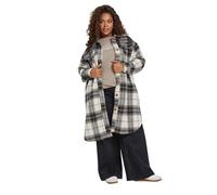 Yours Curve Blue Check Print Longline Shacket - Women's - Plus Size Curve