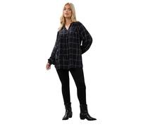 Yours Curve Blue Check Tie Neck Blouse - Women's - Plus Size Curve