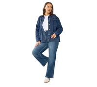 Yours Curve Blue Cord Utility Denim Jacket - Women's - Plus Size Curve