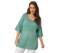 Yours Curve Blue Crochet Tunic Top - Women's - Plus Size Curve