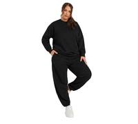 Elasticated Cuffed Joggers Yours Black 26-28