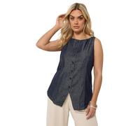Yours Curve Blue Denim Waistcoat - Women's - Plus Size Curve