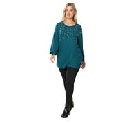 Yours Curve Blue Diamante Embellished Jumper - Women's - Plus Size Curve