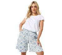 Yours Curve Blue Ditsy Floral Shorts - Women's - Plus Size Curve