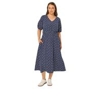Yours Curve Blue Ditsy Floral Smock Dress - Women's - Plus Size Curve