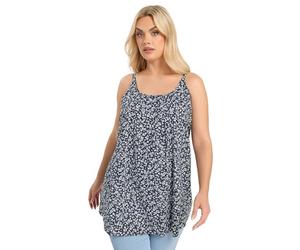 Yours Curve Blue Ditsy Floral Vest Top - Women's - Plus Size Curve