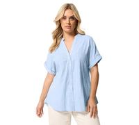 Yours Curve Blue Dobby Textured Blouse - Women's - Plus Size Curve